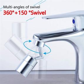 img 2 attached to 🚿 Universal Splash Filter Faucet: 720° Swivel Sprayer Head with Leakproof Design and Multiple Filters for Anti-Splash, Water Saving, and Eye Wash