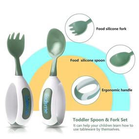 img 1 attached to KidsMe Toddler Fork and Spoon Set - BPA-Free Baby Utensils for Self-Feeding, Cute Toddler Spoons, and Baby Fork Set for Baby Led Weaning, Anti-Choke, Easy to Clean Kids Silverware