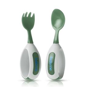img 4 attached to KidsMe Toddler Fork and Spoon Set - BPA-Free Baby Utensils for Self-Feeding, Cute Toddler Spoons, and Baby Fork Set for Baby Led Weaning, Anti-Choke, Easy to Clean Kids Silverware