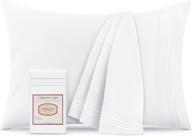 🛏️ mellanni standard size white pillow cases set of 2 – hotel luxury cooling pillowcases and bedding sheets in 1800 thread count – pillow covers and protectors for standard/queen size 20" x 30" pillows logo