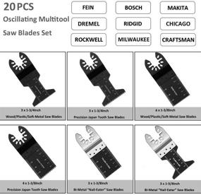 img 3 attached to DIAGTREE 20 Metal Wood Oscillating Multitool Quick Release Saw Blades for Fein Multimaster Porter Cable Black &amp; Decker Bosch Dremel Craftsman Ridgid Ryobi Makita Milwaukee Rockwell Chicago