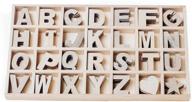 📦 mega box of 168 craft wood letters, assorted natural colors, wood alphabet set, 2.125&#34; tall - inclusive of 6 occurrences for each letter, plus hearts and stars logo