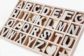 img 1 attached to 📦 Mega Box of 168 Craft Wood Letters, Assorted Natural Colors, Wood Alphabet Set, 2.125&#34; Tall - Inclusive of 6 Occurrences for Each Letter, Plus Hearts and Stars