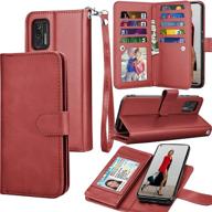 📱 moto g stylus 2021 wallet case with detachable magnetic hard cases - red | tekcoo luxury pu leather id cash credit card slots holder carrying pouch folio flip cover logo