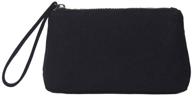 👜 yonben canvas wristlet bag purse with card slot, phone pocket and pouch logo