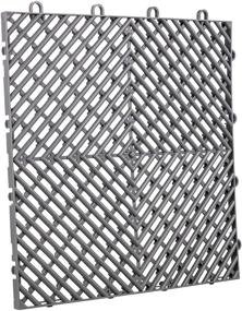 img 4 attached to Gray Interlocking Rubber Tiles: 50 PCS, 12x12x0.5 Inches, Drainage, Outdoor Deck Flooring for Pool Shower Bathroom Patio Garage