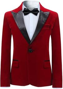 img 3 attached to 👔 Stylish Velvet Blazer: Boys' Formal Lapel Pieces Clothing