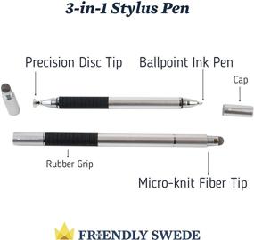 img 3 attached to 🖊️ The Friendly Swede 3-in-1 Hybrid Pen, Capacitive Fiber and Fine Point Disc Stylus: Ultimate Versatility and Precision (2 Pack)