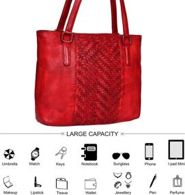 img 3 attached to 👜 Примиум кожаные женские сумки и кошельки для сумок Хобо - стиль плечевого кроссбоди.