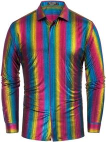 img 4 attached to 🌟 Stand Out in Style with PJ PAUL JONES Metallic Nightclub Men's Clothing!