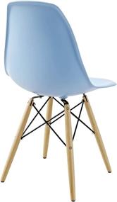 img 1 attached to 🔷 Modway Pyramid Mid-Century Modern Light Blue Kitchen and Dining Chair with Natural Wood Legs