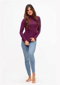 img 1 attached to DEVOPS Womens 2 Pack Turtleneck Stretch Women's Clothing for Lingerie, Sleep & Lounge