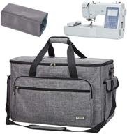 🧵 premium grey sewing and embroidery machine carrying case with shoulder strap - universal tote bag for brother se600, pe535 - large capacity, multifunctional logo