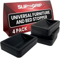 🛏️ sliptogrip bed and furniture stopper - set of 4, color: black logo