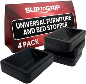 img 4 attached to 🛏️ SlipToGrip Bed and Furniture Stopper - Set of 4, Color: Black