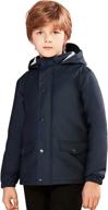 solocote kids waterproof rubber rain jacket with hood - lined & windproof for boys/girls logo