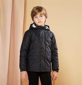 img 3 attached to SOLOCOTE Kids Waterproof Rubber Rain Jacket with Hood - Lined & Windproof for Boys/Girls