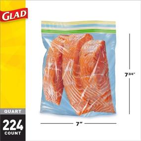 img 3 attached to 🔒 Glad Zipper Food Storage Freezer Bags - Quart Size - 224 Bags Total (4 Packs of 56) - Convenient & Durable