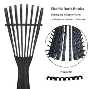 img 2 attached to Detangling Brush Set for Natural Hair: Curly, Afro, 3a to 4c, Kinky, Wavy, Wet or Dry, Long, Thick Hair - Pink and Black