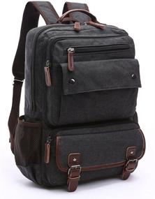 img 4 attached to 🎒 Vintage ShengTs Canvas Backpack for 15.6-Inch