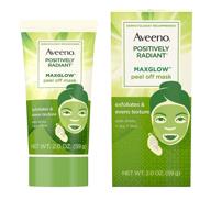 🌟 aveeno positively radiant maxglow peel off exfoliating face mask: get even tone & texture with alpha hydroxy acids, soy & kiwi complex - 2 oz logo