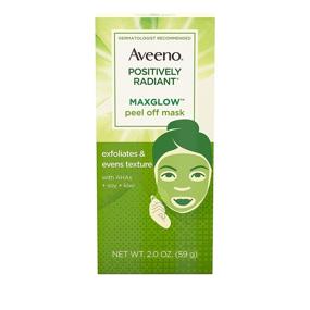 img 3 attached to 🌟 Aveeno Positively Radiant MaxGlow Peel Off Exfoliating Face Mask: Get Even Tone & Texture with Alpha Hydroxy Acids, Soy & Kiwi Complex - 2 oz