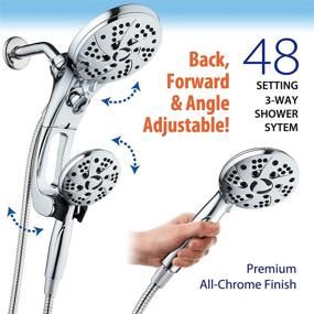 img 3 attached to 🚿 Dream Spa High Pressure 3-way Rain & Handheld Shower Head Combo - Easy Reach Diverter Switch, Adjustable Extension Arm, 72 inch Stainless Steel Hose - All Chrome Finish