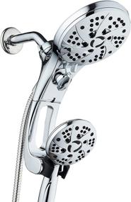 img 4 attached to 🚿 Dream Spa High Pressure 3-way Rain & Handheld Shower Head Combo - Easy Reach Diverter Switch, Adjustable Extension Arm, 72 inch Stainless Steel Hose - All Chrome Finish