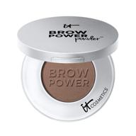 💦 it cosmetics brow power powder: водостойкая формула для всех цветов волос - обогащена биотином, пальметто, антиоксидантами, маслом арганы, маслом жожоба и коллагеном - 0.048 унции логотип