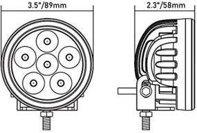 img 3 attached to 🚛 Lightronic 3.5" Круглый 18W 6000K Холодно-белый LED противотуманный фонарь и фары для бездорожья/фонари заднего хода/фонари света дневного хода - Очень яркий промышленный свет с шириной 30° в режиме половодья, класс защиты IP69 (2 штуки)