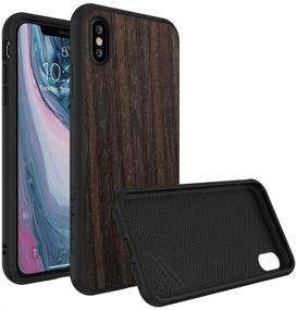 img 4 attached to 🦏 RhinoShield Full Impact Protection Case Compatible with iPhone X - SolidSuit: Military Grade Drop Protection, Slim Design, Wireless Charging Support, Scratch Resistant - Black Oak