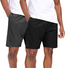 img 4 attached to 🩳 HMIYA Men's Quick Dry Sports Shorts with Zip Pockets for Workout Running Training