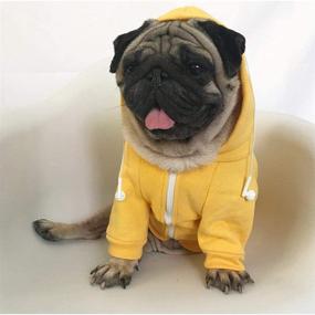 img 2 attached to Meioro Hooded Dog Clothes - Cozy Cotton Zip-Up Sweater Coat for French Bulldogs & Pugs