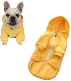 img 4 attached to Meioro Hooded Dog Clothes - Cozy Cotton Zip-Up Sweater Coat for French Bulldogs & Pugs