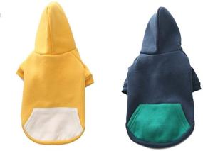 img 3 attached to Meioro Hooded Dog Clothes - Cozy Cotton Zip-Up Sweater Coat for French Bulldogs & Pugs