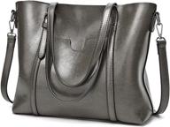 👜 stylish uto women leather tote bag: spacious shopper handbag with large capacity and soft pu leather logo