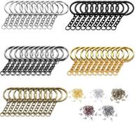 250-piece keychain rings set for crafts - includes 50 split key rings with open jump rings and 200 screw eye pins for diy key chain jewelry making accessories in assorted colors (25mm) logo