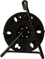 woods 22849 metal extension cord reel stand: black heavy duty design, snap together for durability. holds up to 100ft, 14/3 gauge cord. logo