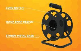 img 2 attached to Woods 22849 Metal Extension Cord Reel Stand: Black Heavy Duty Design, Snap Together for Durability. Holds up to 100ft, 14/3 Gauge Cord.