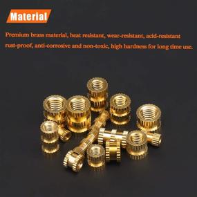 img 2 attached to 🔩 HELIFOUNER 420 PCS Brass Knurled Nuts Assortment Kit - M2 M3 M4 M5 Threaded Insert Embedment Nuts