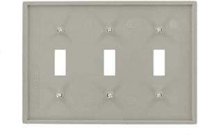 img 2 attached to Leviton 80711 GY 3 Gang Toggle Wallplate