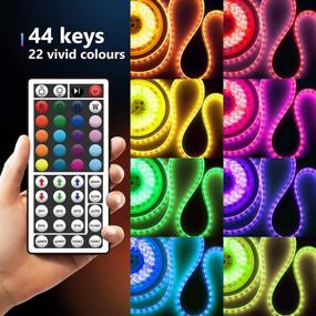 img 1 attached to 🎨 Jhome LED Strip Lights: 16.4ft RGB Changing 5050 LED Tape Lights with Remote for Home Decoration, Living Room, Bedroom, Party & DIY Mode