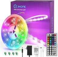 🎨 jhome led strip lights: 16.4ft rgb changing 5050 led tape lights with remote for home decoration, living room, bedroom, party & diy mode логотип