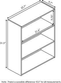 img 3 attached to 📚 FURINNO Pasir Open Shelf: 3-Tier Americano Storage Solution