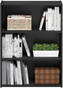 img 2 attached to 📚 FURINNO Pasir Open Shelf: 3-Tier Americano Storage Solution