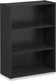 img 1 attached to 📚 FURINNO Pasir Open Shelf: 3-Tier Americano Storage Solution