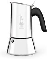 ☕ bialetti venus induction stainless steel stovetop espresso coffee maker - suitable for all hobs, 6 cups (7.9 oz), silver logo