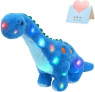 🦕 houwsbaby light up dinosaur diplodocus stuffed animal: glow pillow plush toy with led lights - perfect birthday gift for kids, toddler girls and boys - blue, 10.5’’ logo