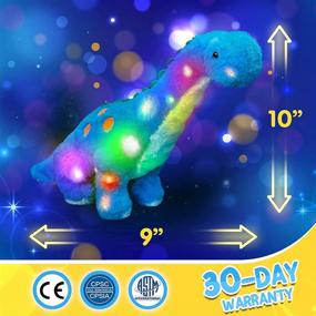 img 3 attached to 🦕 Houwsbaby Light Up Dinosaur Diplodocus Stuffed Animal: Glow Pillow Plush Toy with LED Lights - Perfect Birthday Gift for Kids, Toddler Girls and Boys - Blue, 10.5’’