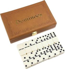img 4 attached to Dominoes Set Tiles Games Leatherette